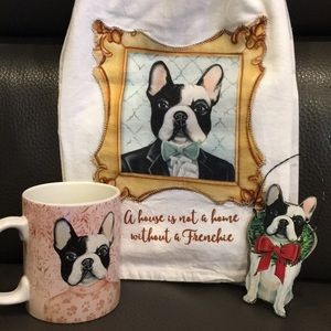 Primitives by Kathy Frenchie Dog Set - Mug, Towel